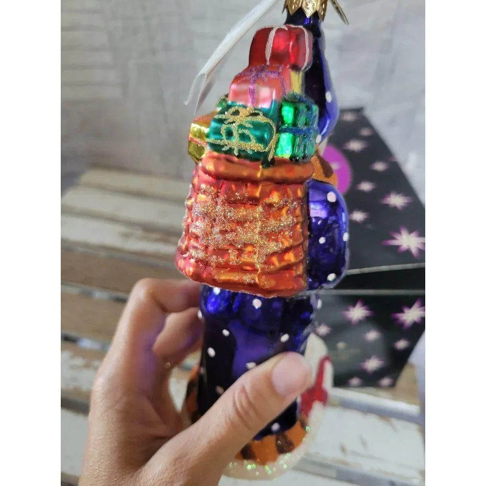 Radko chimney‎ sweets blue wizard Santa ornament Xm